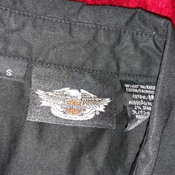 Small 105 Anniversary Black Sleeveless Button Up Harley Davidson Some Stretch - Picture 8 of 8
